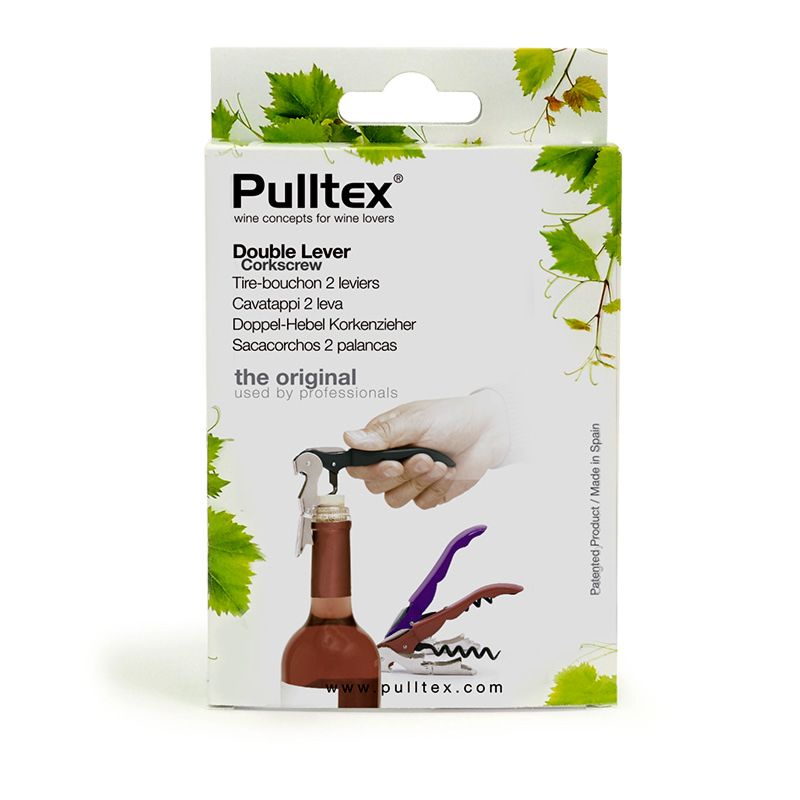 Pulltex Sacacorchos Camarero Doble Palanca Negro