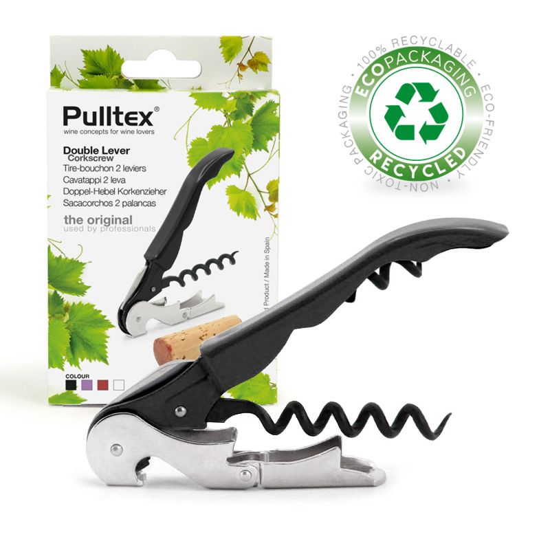 pulltex Sacacorchos Camarero doble palanca Negro