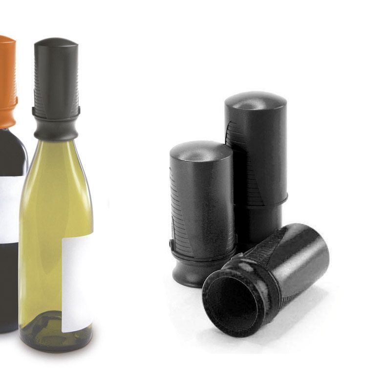 Pulltex Tapón-Bomba De Vacío Vino Negra
