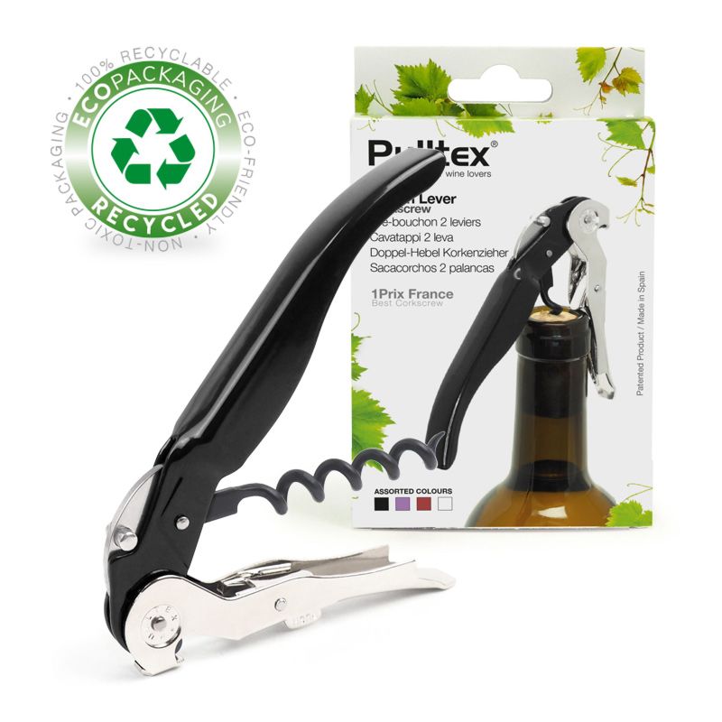 pulltex Sacacorchos Camarero Palanca Retráctil Negro