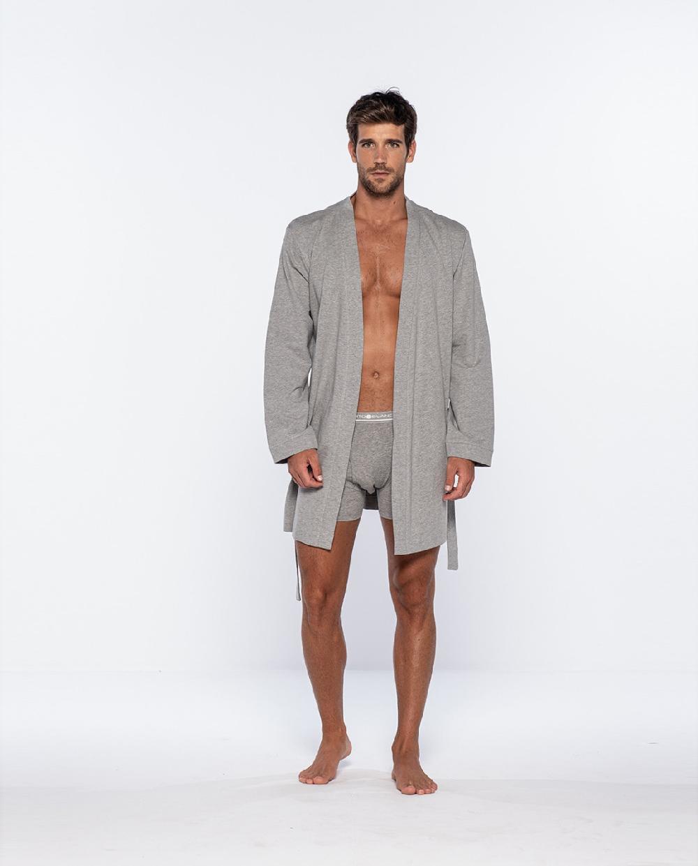 punto blanco Batín corto de algodón orgánico Organix