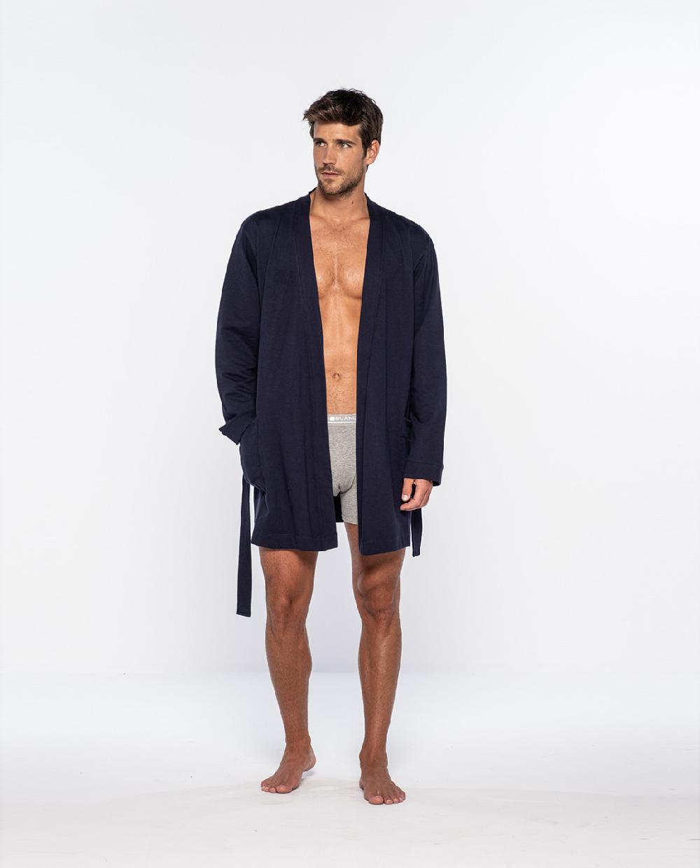 punto blanco Batín corto de algodón orgánico Organix