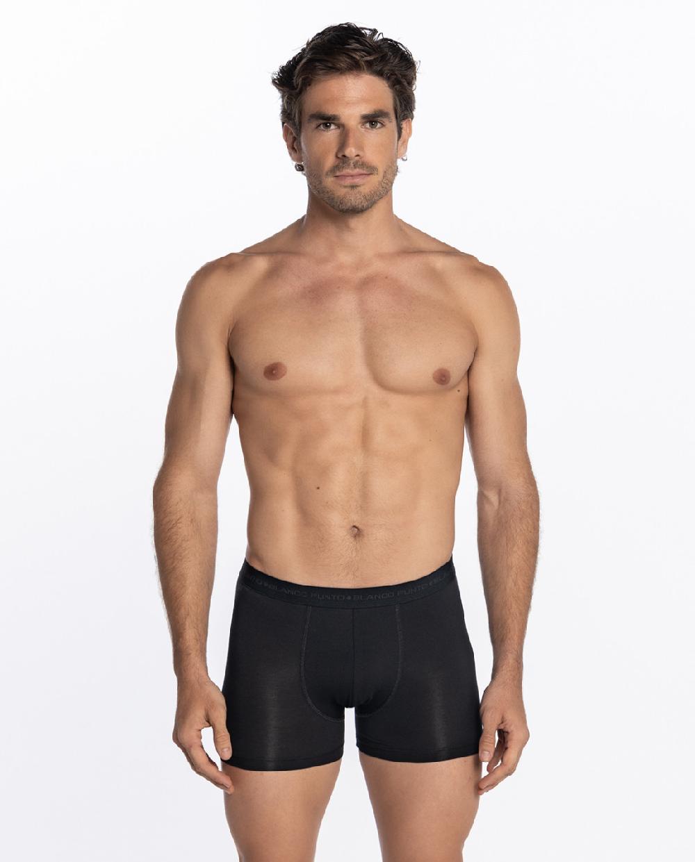 punto blanco Bóxer de algodón supima y micromodal - Luxury