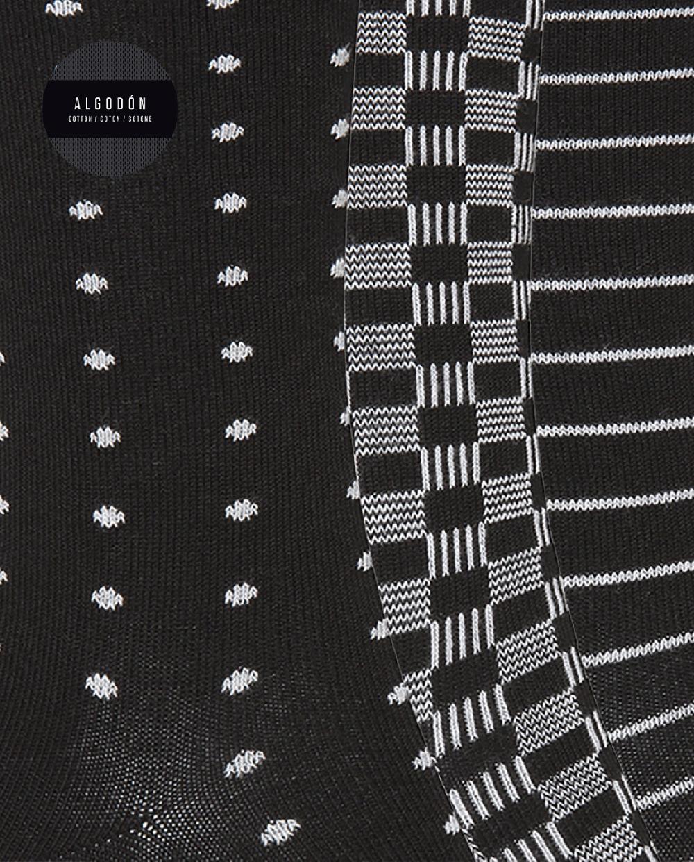 Punto Blanco Caja De 3 Calcetines De Algodón Fantasía - Puño Roulé