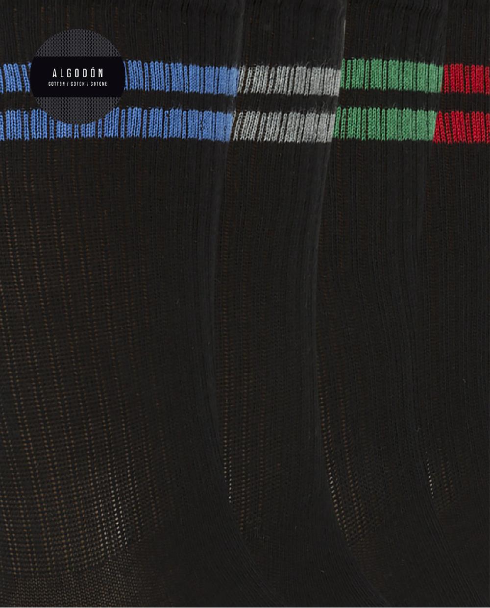 Punto Blanco Caja De 4 Calcetines De Algodón - Puño Americano