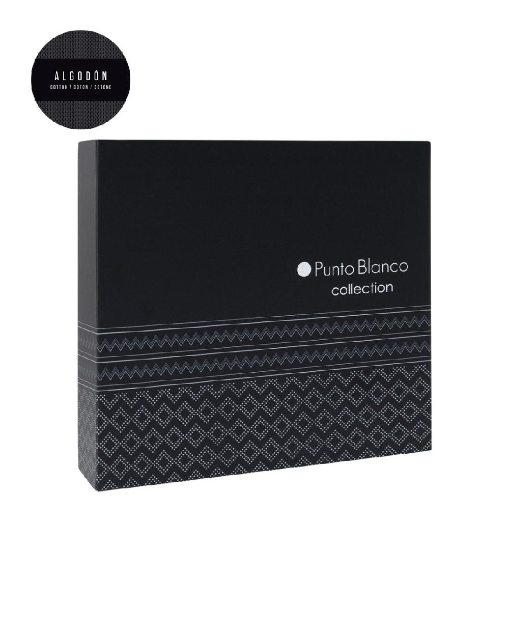 Punto Blanco Caja De 4 Pares De Calcetines De Algodón - Black