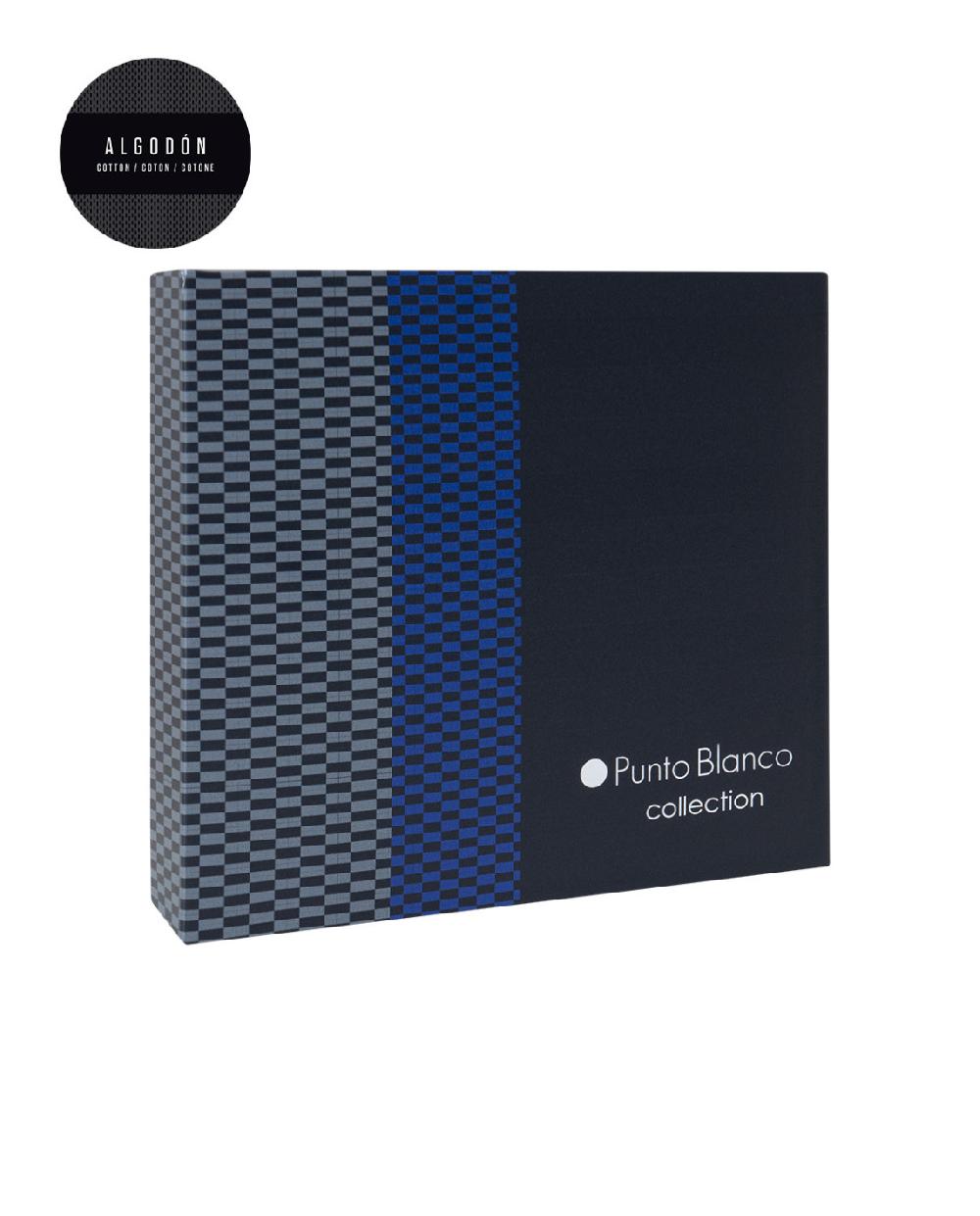 Punto Blanco Caja De 4 Pares De Calcetines De Algodón - Blue