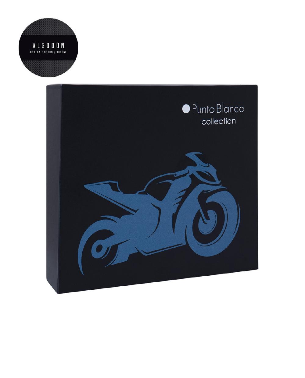 Punto Blanco Caja De 4 Pares De Calcetines De Algodón - Motos