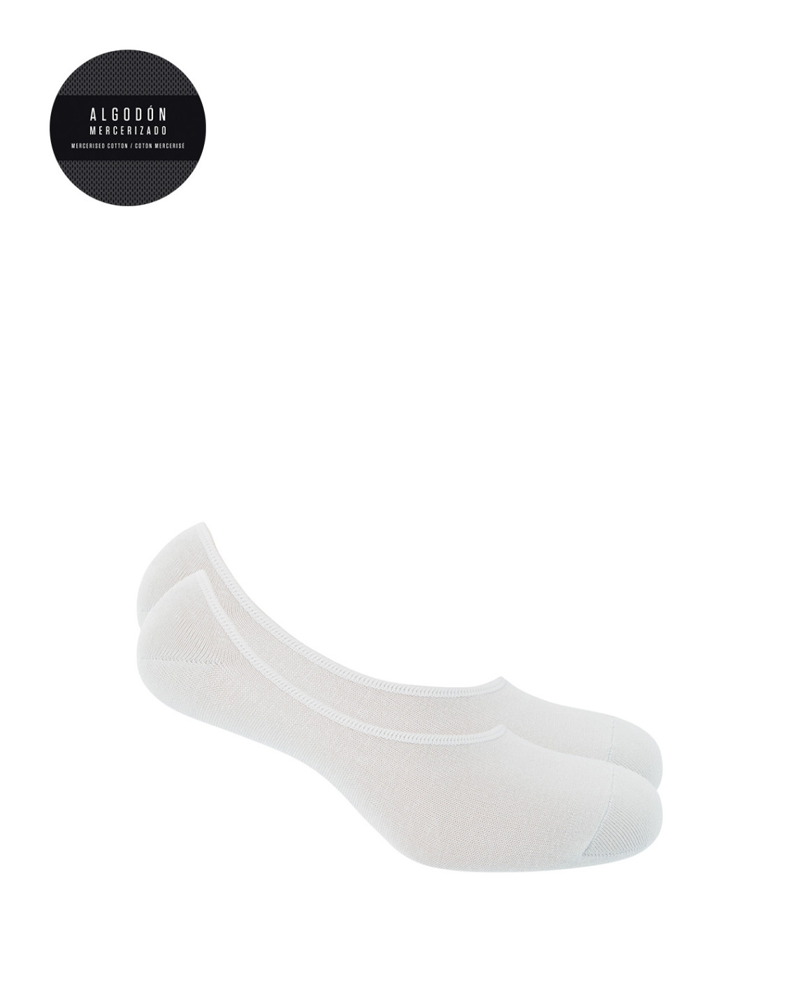 punto blanco Caja pack de 2 calcetines invisibles de alg mercerizado