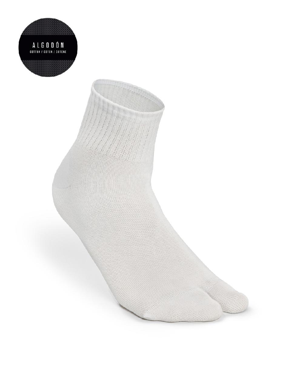 punto blanco Calcetines de algodón con separación de dedo