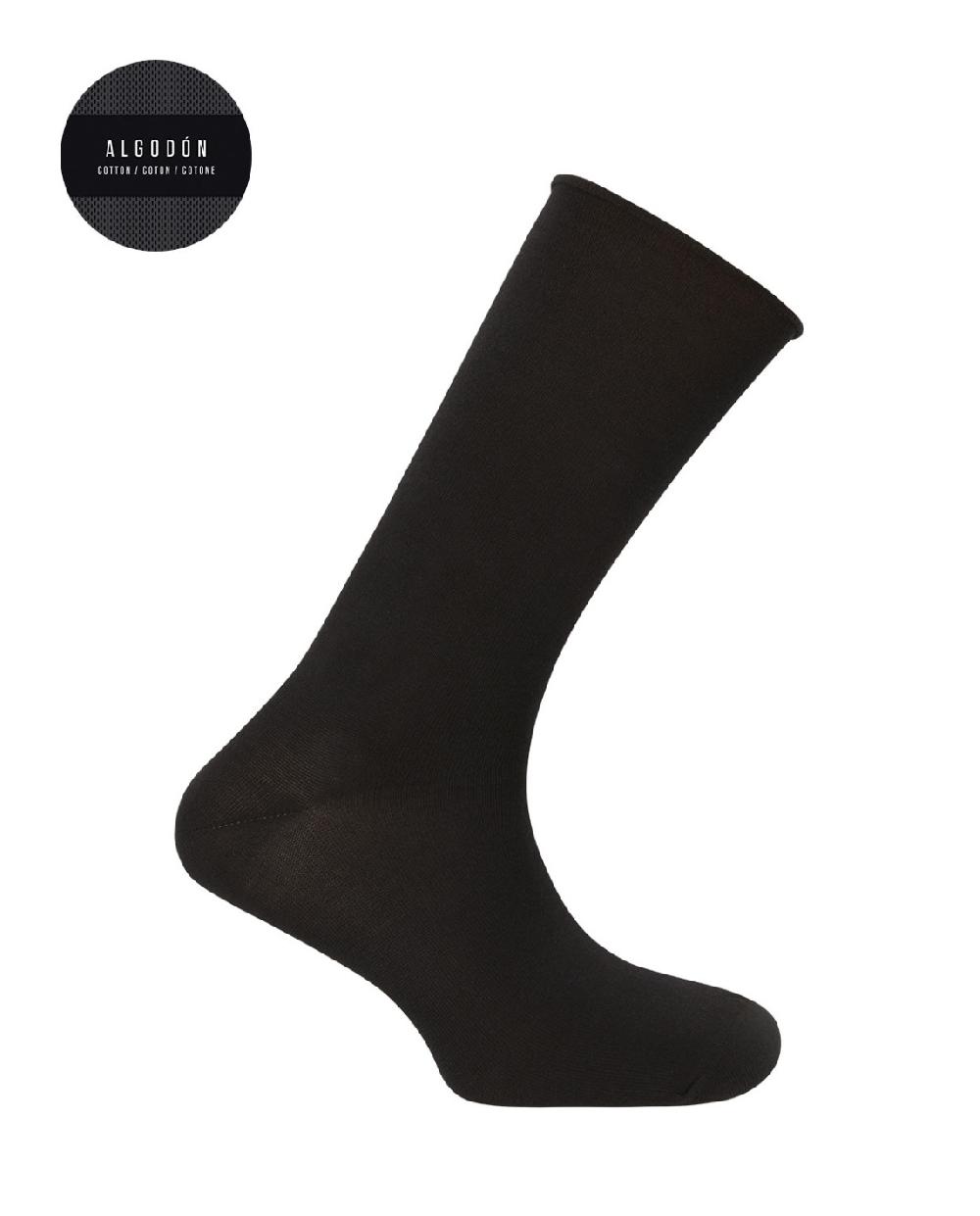 punto blanco Calcetines de algodón lisos con puño roulé