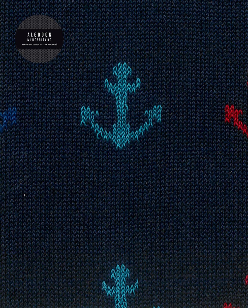 Punto Blanco Calcetines De Algodón Mercerizado - Anclas