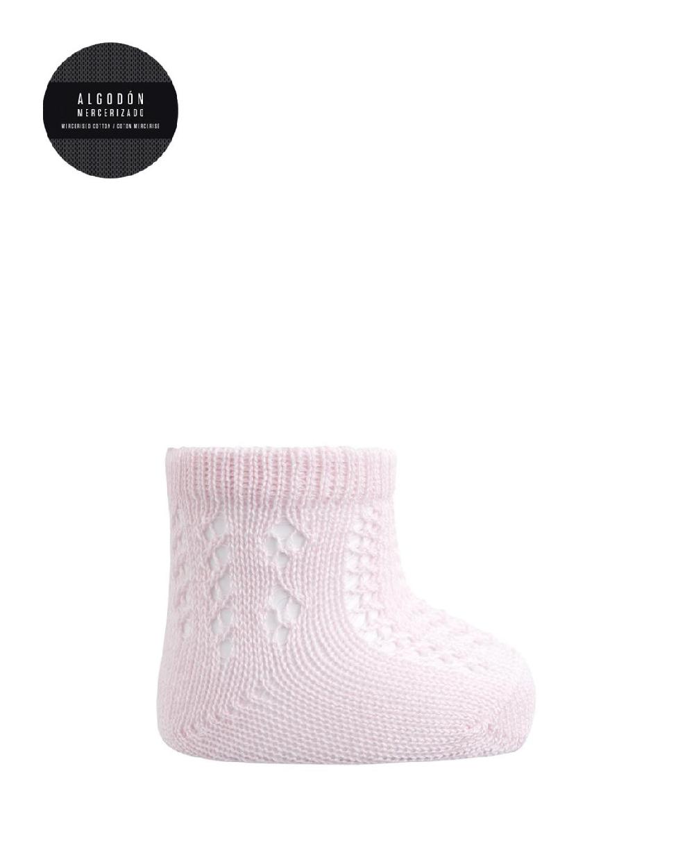 punto blanco Calcetines de algodón mercerizado calados