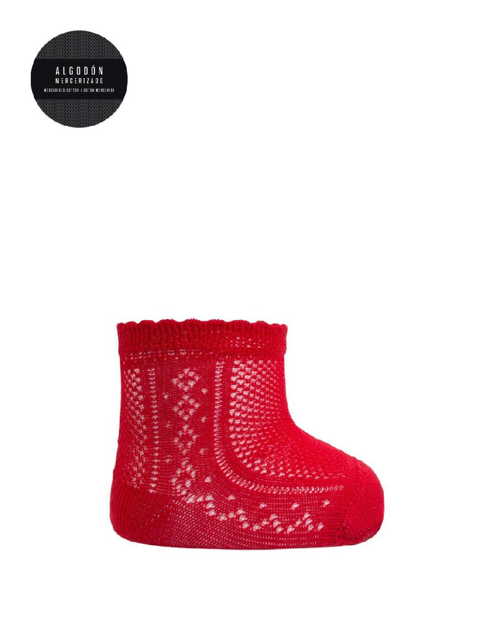 punto blanco Calcetines de algodón mercerizado calados