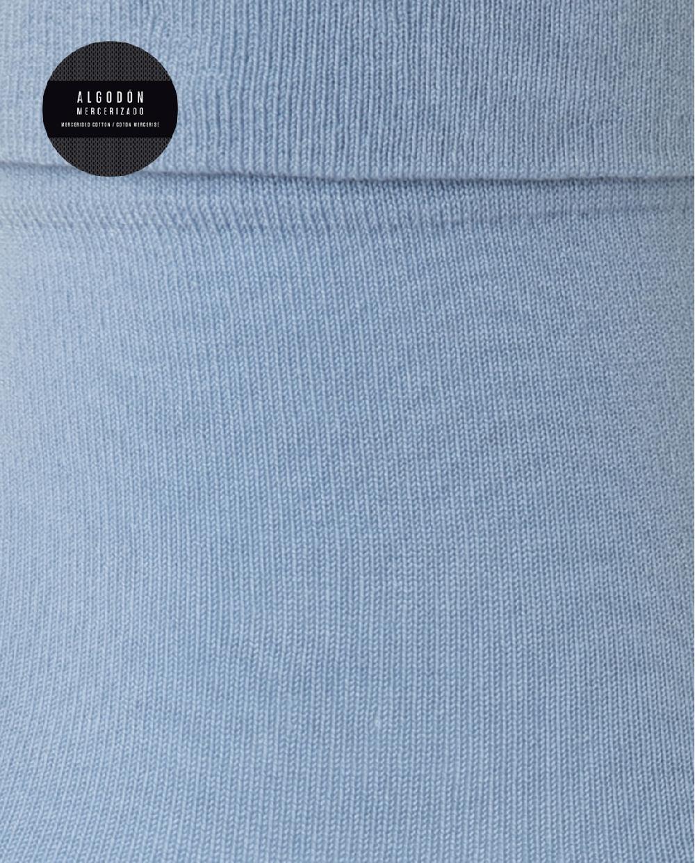 Punto Blanco Calcetines De Algodón Mercerizado Lisos Con Puño Tumbado