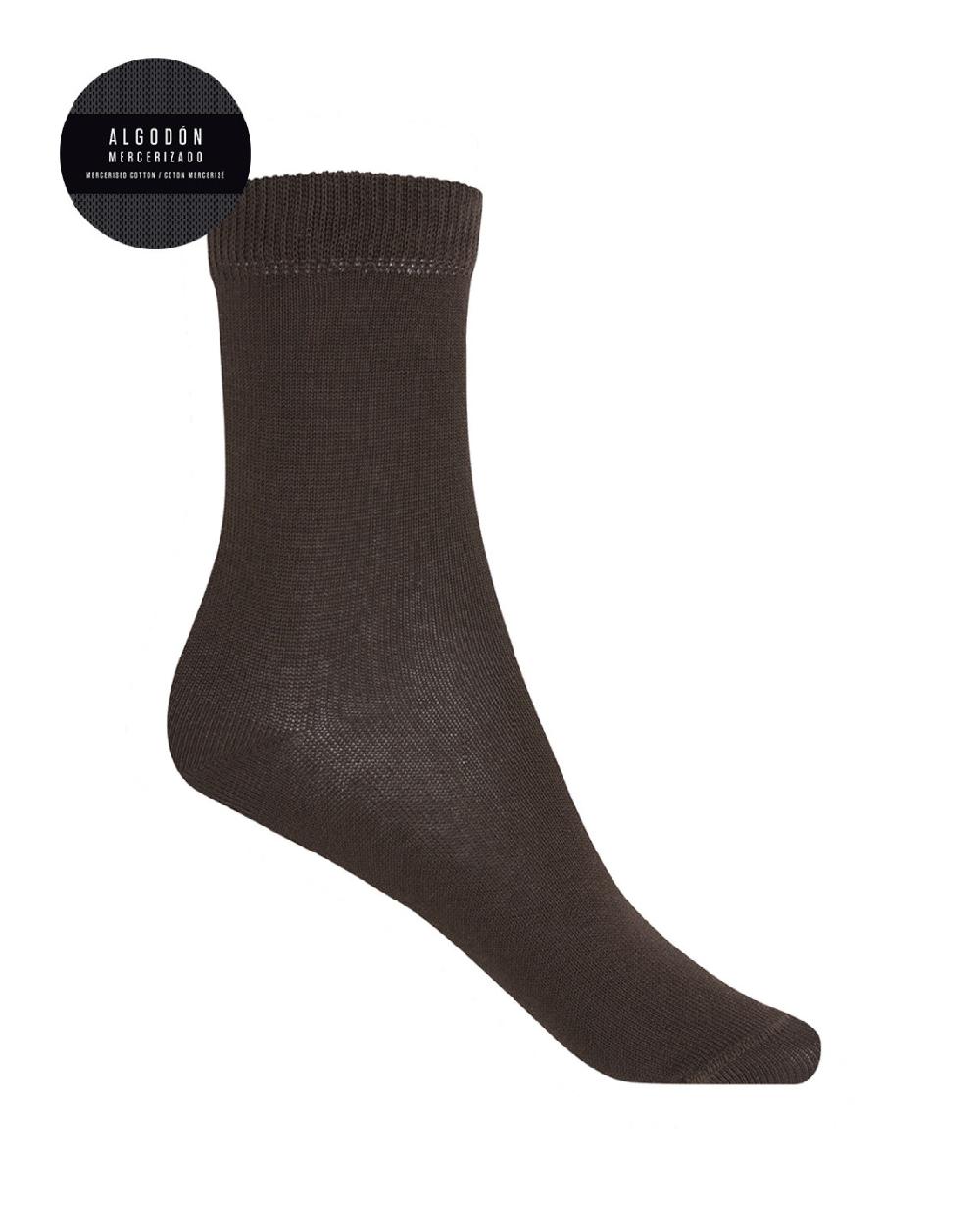 punto blanco Calcetines de algodón mercerizado lisos - sandwich
