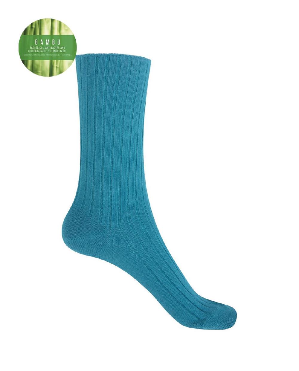 punto blanco Calcetines de bambú de canalé - puño no aprieta