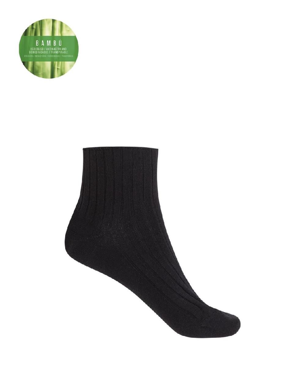 punto blanco Calcetines de bambú de canalé - puño no aprieta