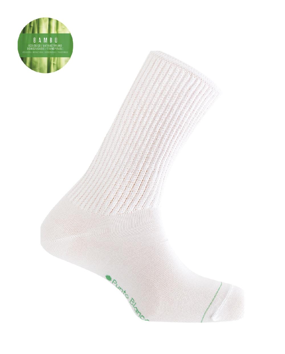 punto blanco Calcetines de bambú y viscosa con puño canalé