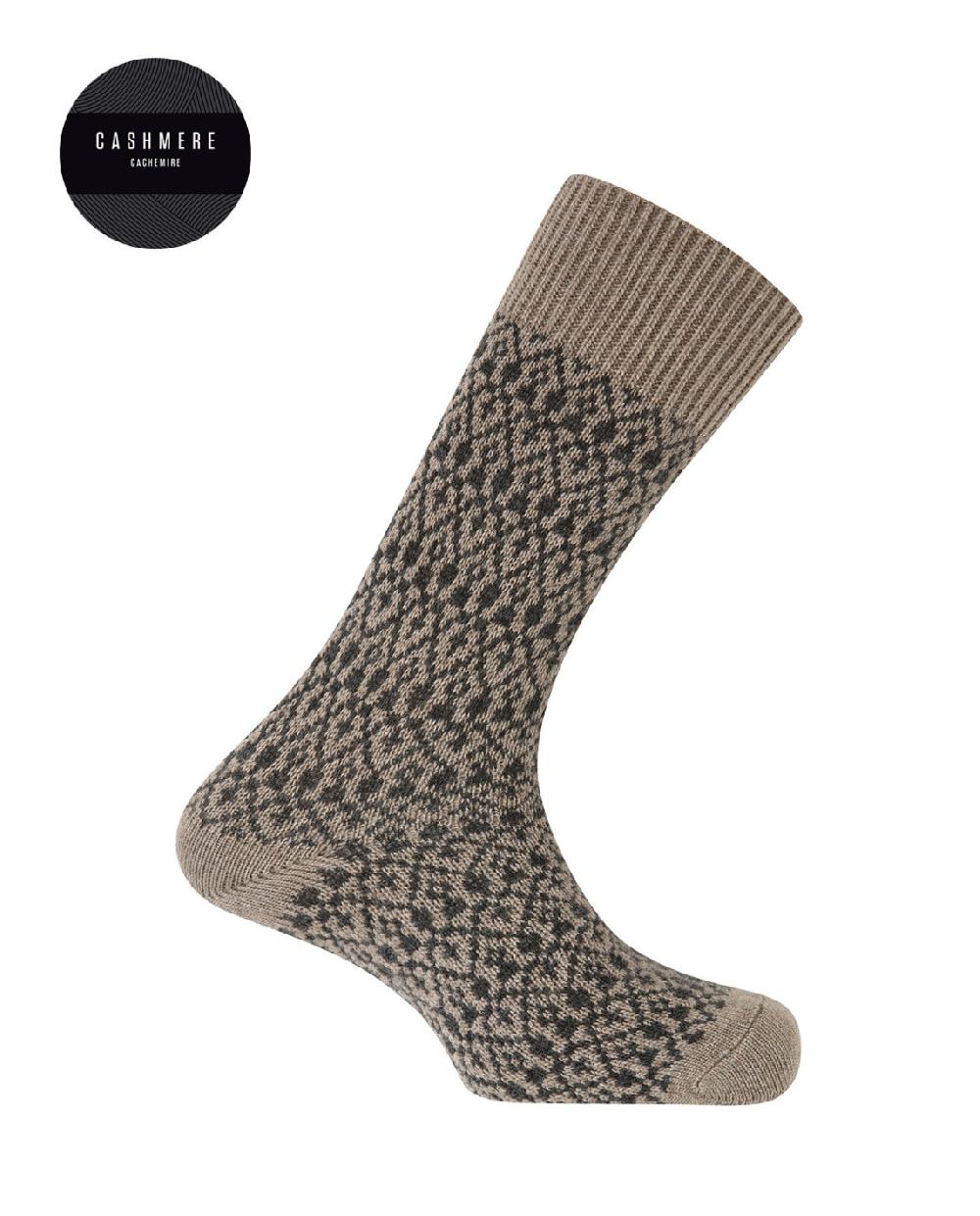 punto blanco Calcetines de cashmere/lana - cenefa bicolor