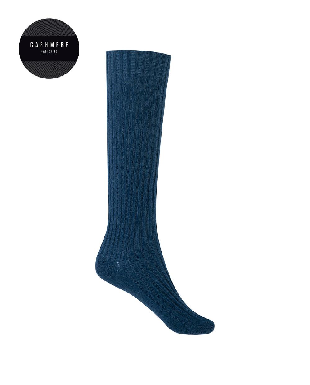 punto blanco Calcetines de cashmere/lana - con canalé