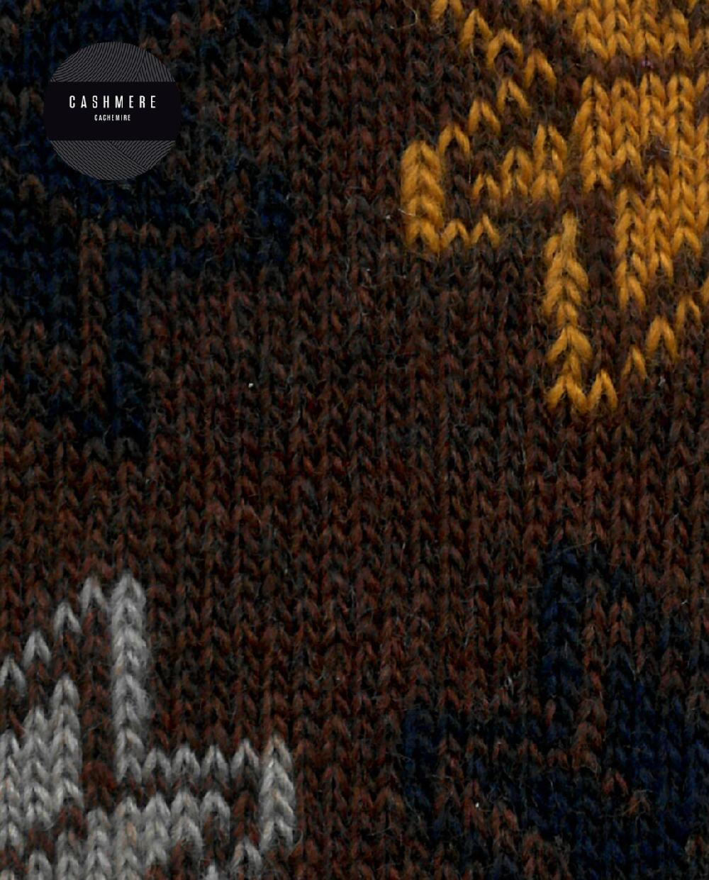 Punto Blanco Calcetines De Cashmere/lana - Flores De Nieve - Puño Roulé