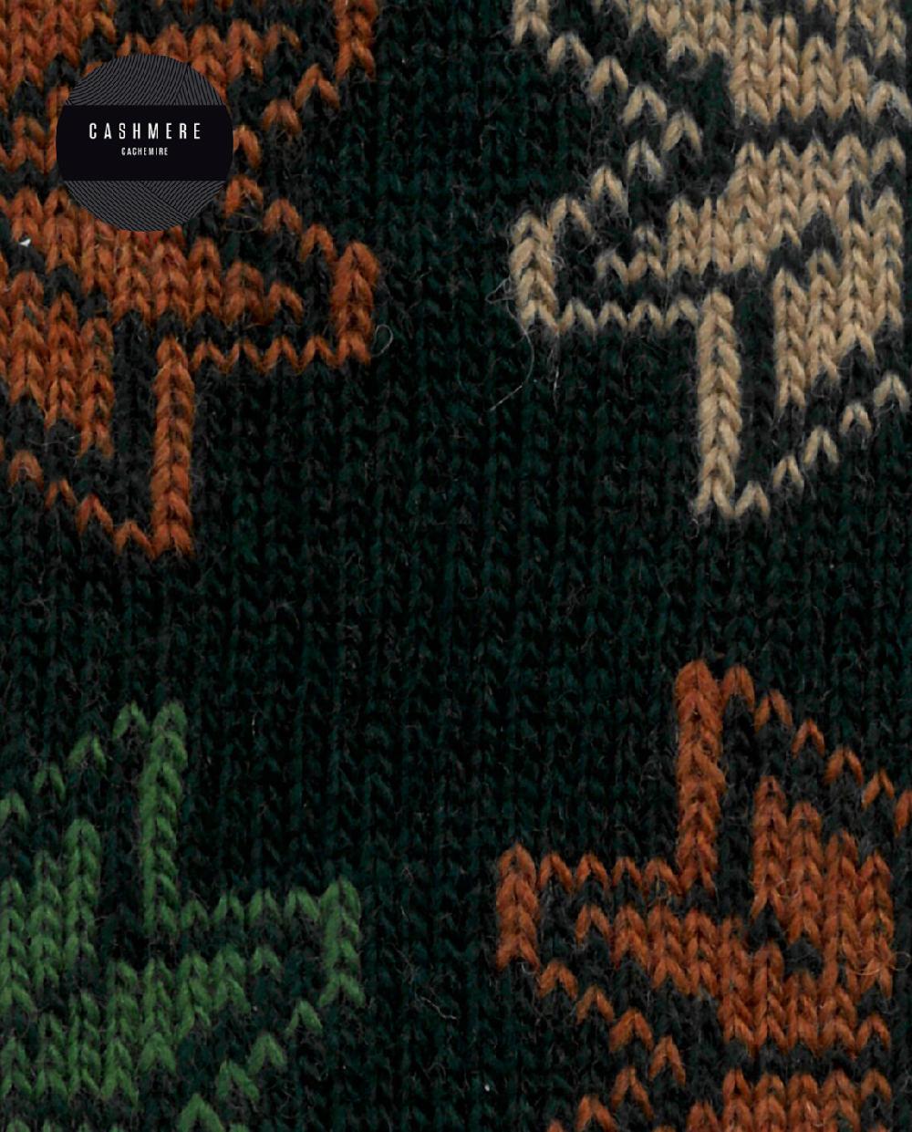 Punto Blanco Calcetines De Cashmere/lana - Flores De Nieve - Puño Roulé