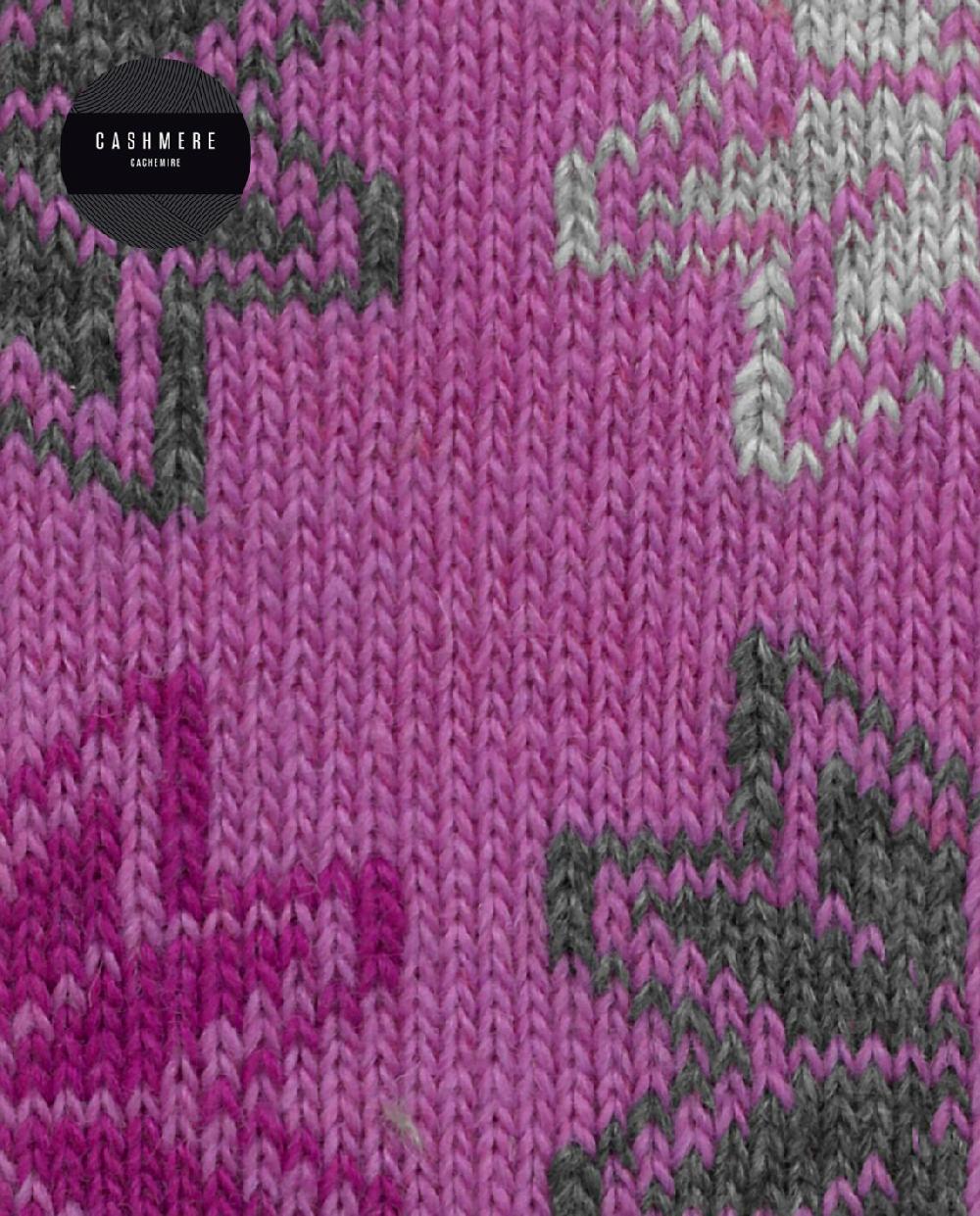 Punto Blanco Calcetines De Cashmere/lana - Flores De Nieve - Puño Roulé