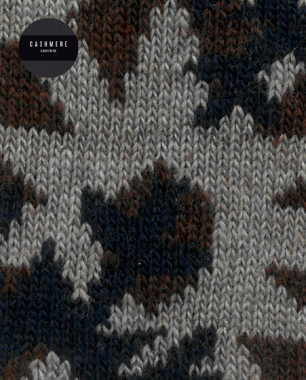 Punto Blanco Calcetines De Cashmere/lana - Flores De Nieve - Puño Roulé