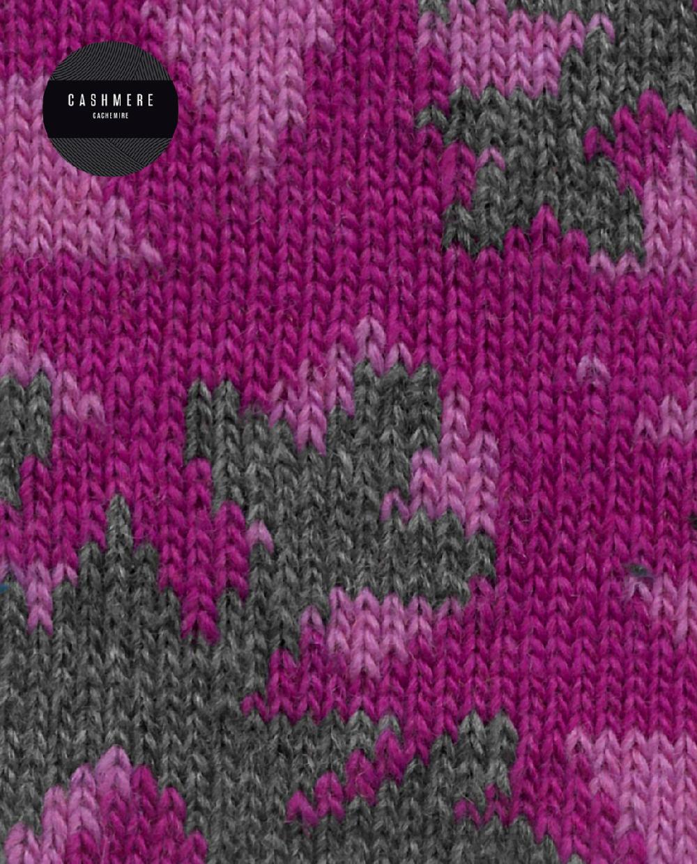 Punto Blanco Calcetines De Cashmere/lana - Flores De Nieve - Puño Roulé