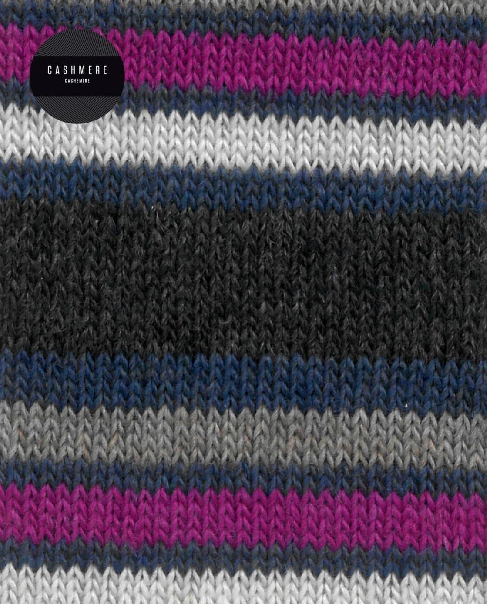 Punto Blanco Calcetines De Cashmere/lana - Listado - Puño Roulé