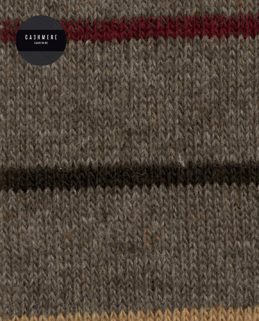 Punto Blanco Calcetines De Cashmere/lana - Listas - Puño Roulé