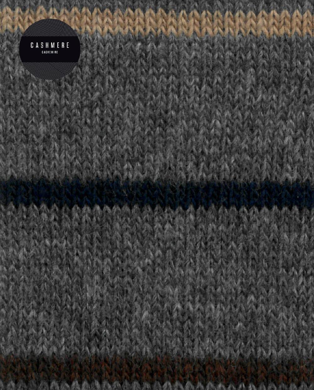 Punto Blanco Calcetines De Cashmere/lana - Listas - Puño Roulé