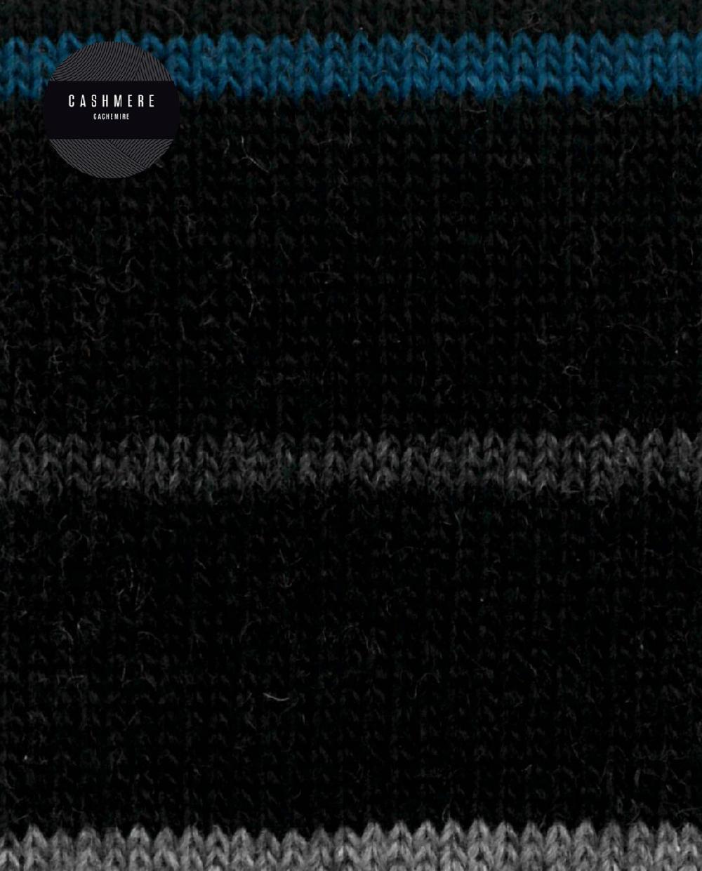 Punto Blanco Calcetines De Cashmere/lana - Listas - Puño Roulé