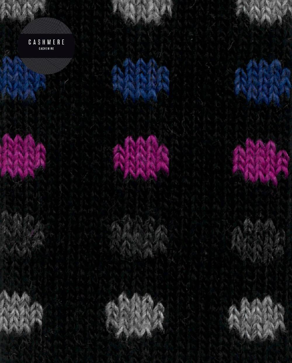 Punto Blanco Calcetines De Cashmere/lana - Lunares - Puño Roulé