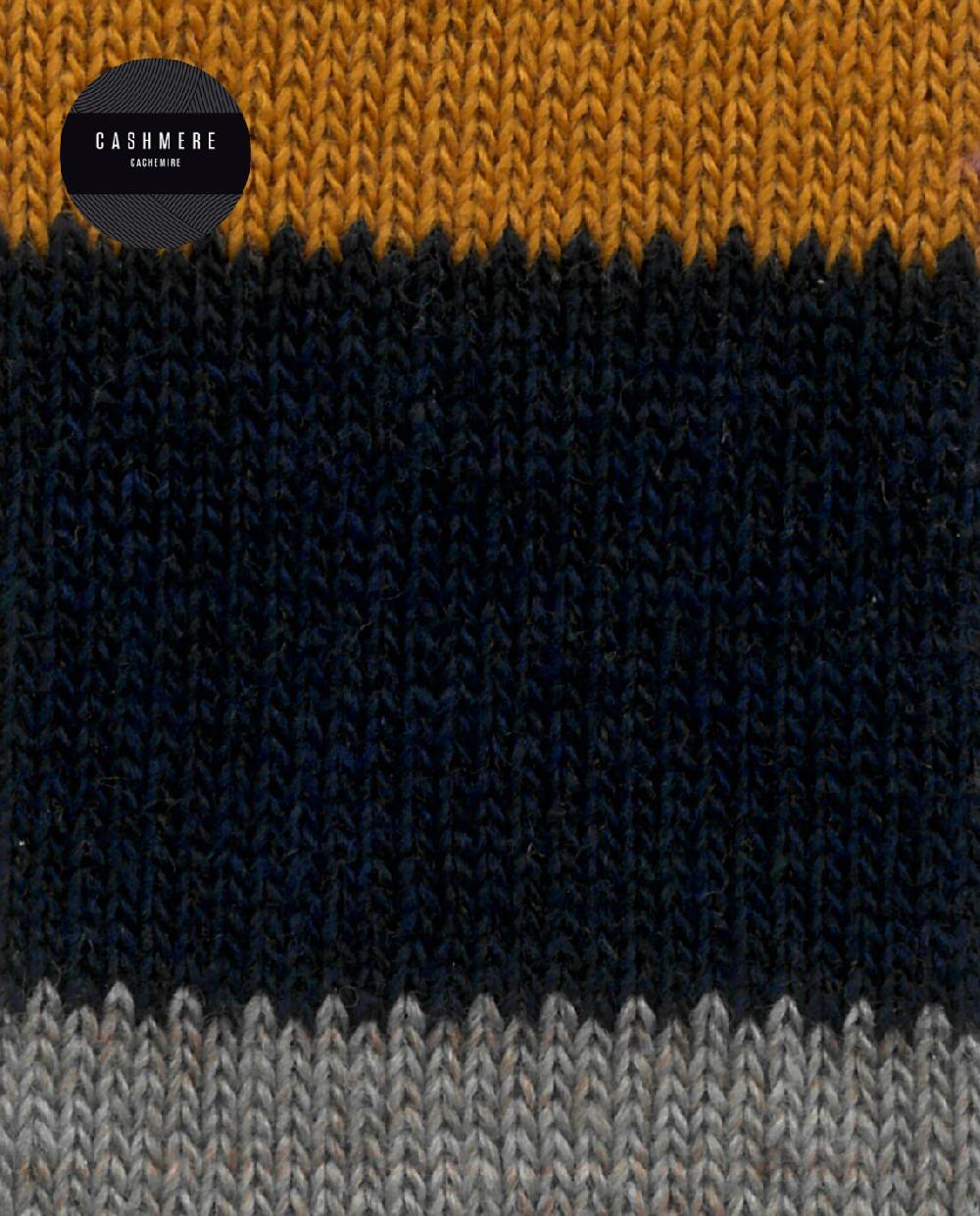 Punto Blanco Calcetines De Cashmere/lana - Rayas - Puño Roulé