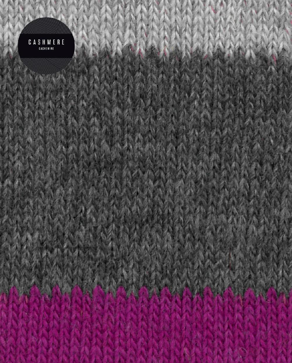 Punto Blanco Calcetines De Cashmere/lana - Rayas - Puño Roulé