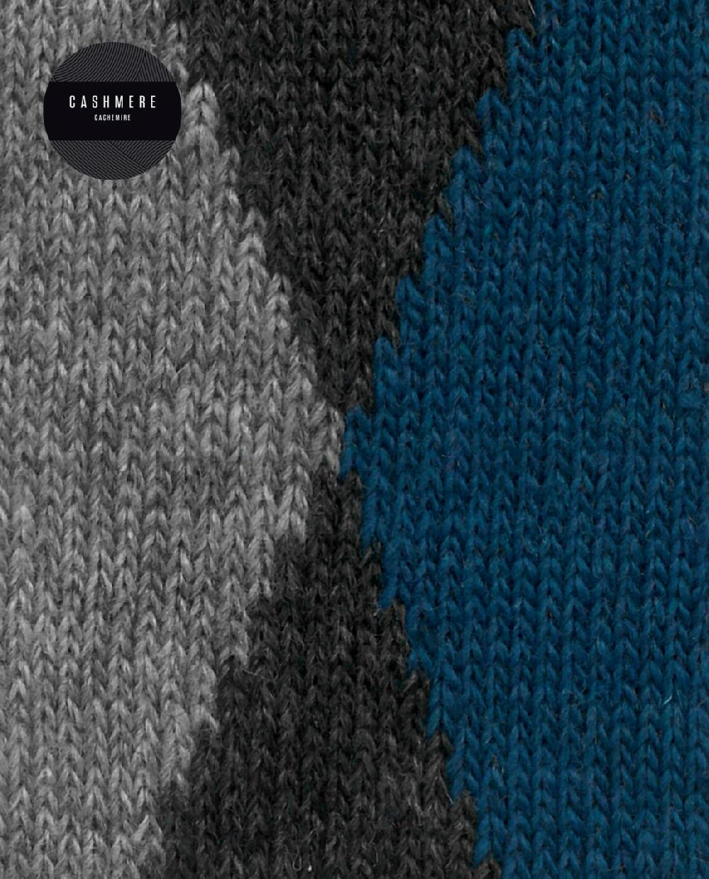 Punto Blanco Calcetines De Cashmere/lana - Rombos - Puño Roulé