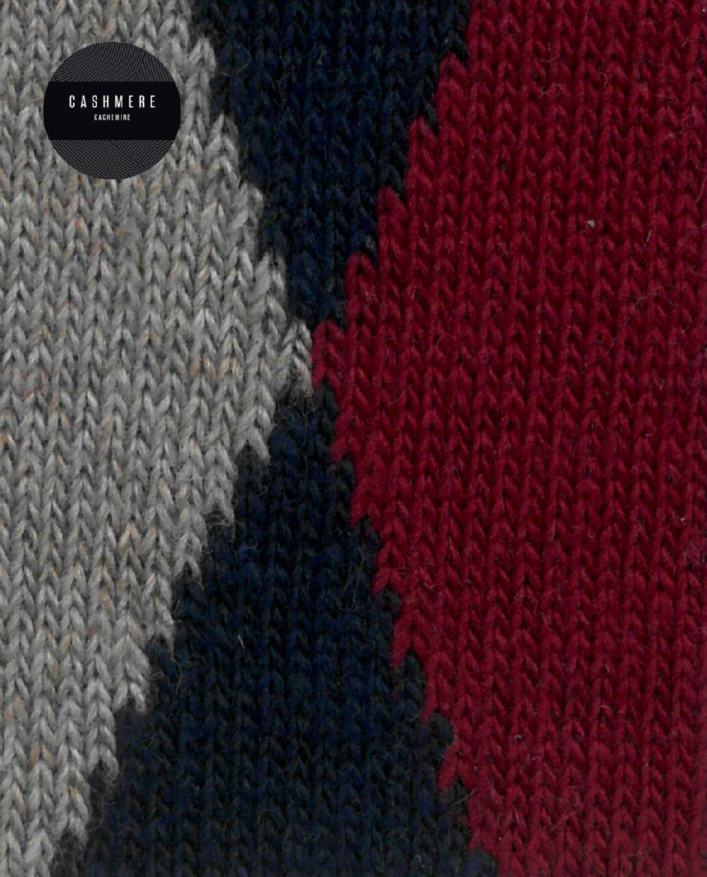 Punto Blanco Calcetines De Cashmere/lana - Rombos - Puño Roulé