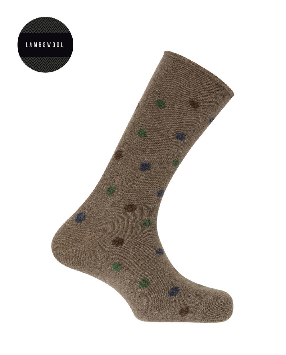 punto blanco Calcetines de lambswool - lunares - puño roulé