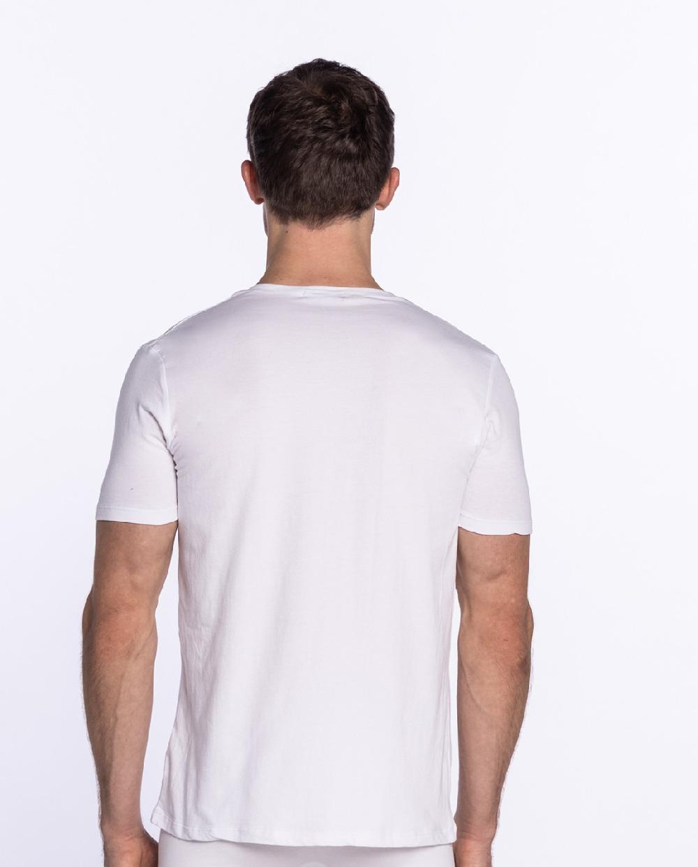 Punto Blanco Camiseta Cuello Pico De Algodón Orgánico Ecologix