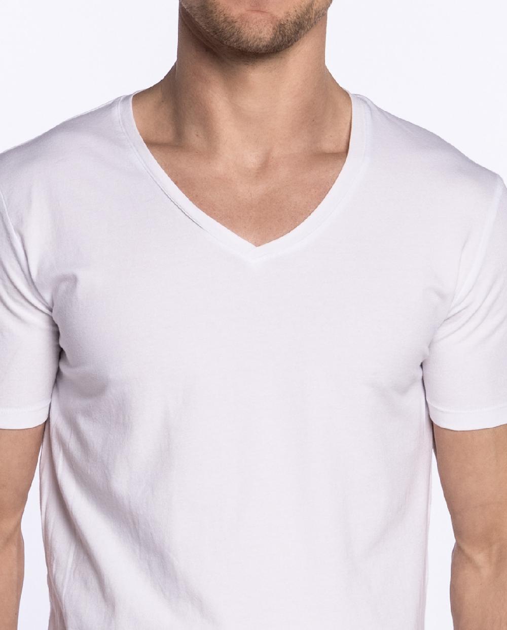 Punto Blanco Camiseta Cuello Pico De Algodón Orgánico Ecologix