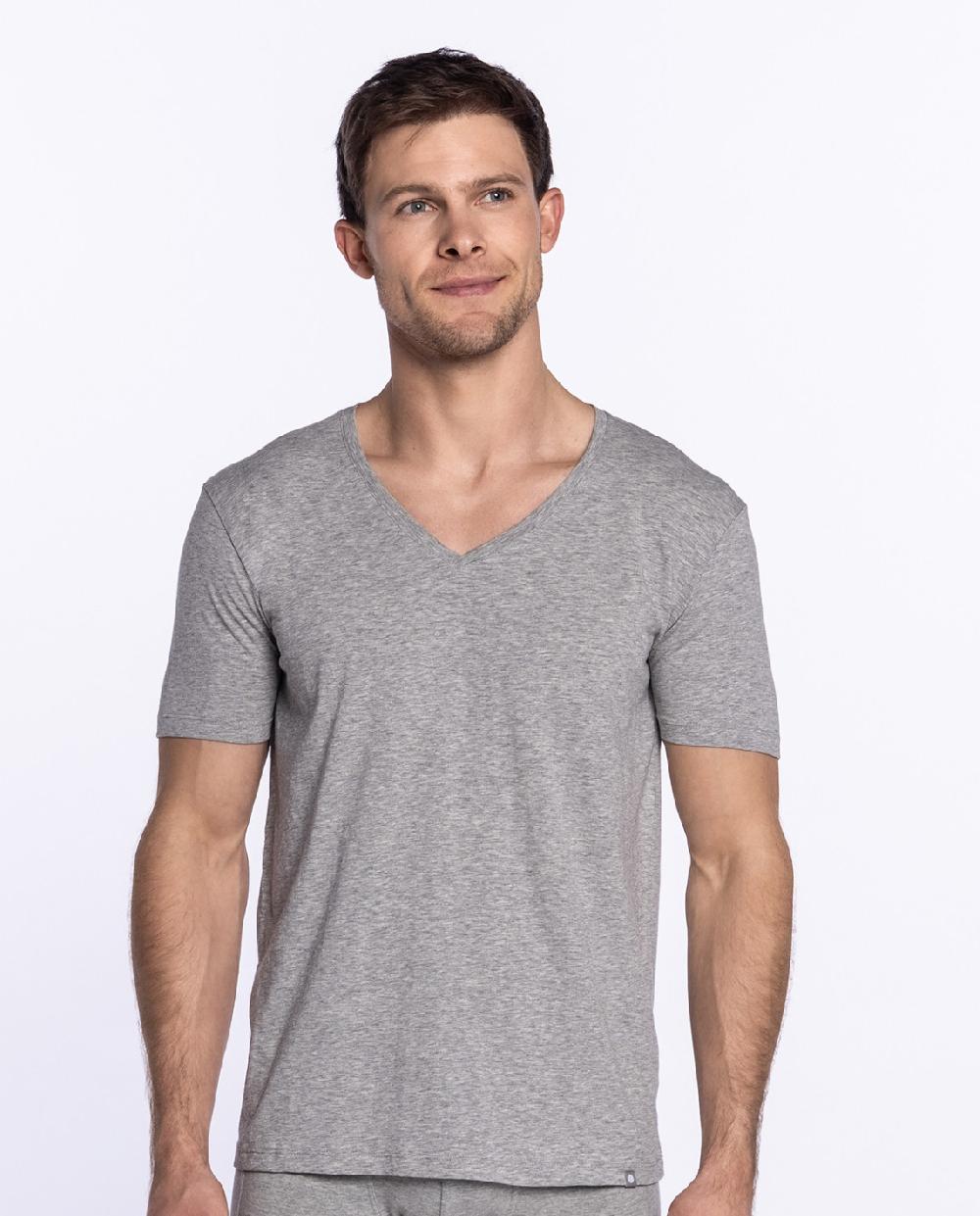punto blanco Camiseta cuello pico de algodón orgánico Ecologix