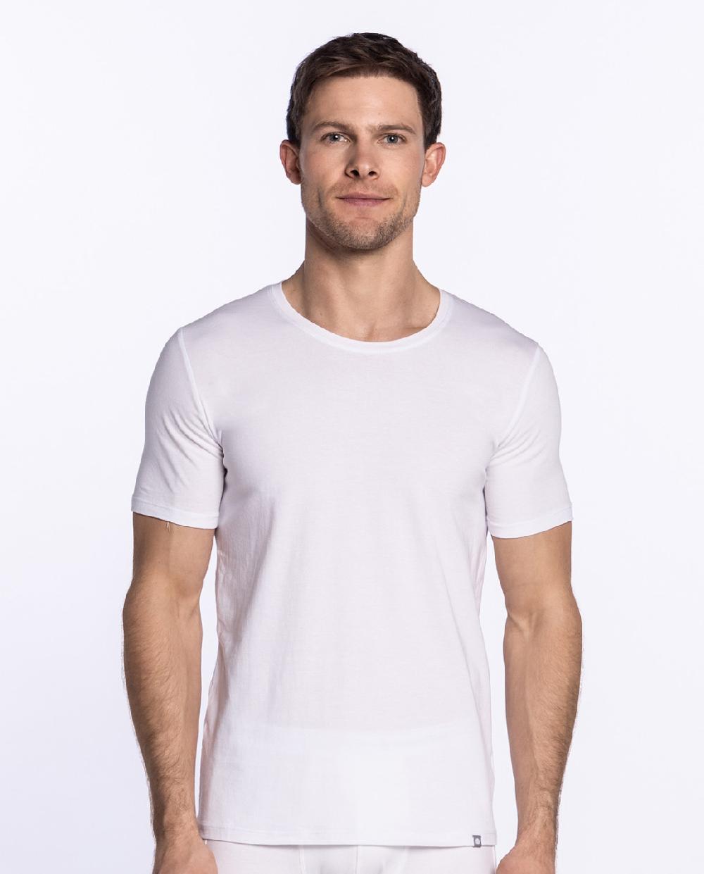 punto blanco Camiseta cuello redondo de algodón orgánico Ecologix