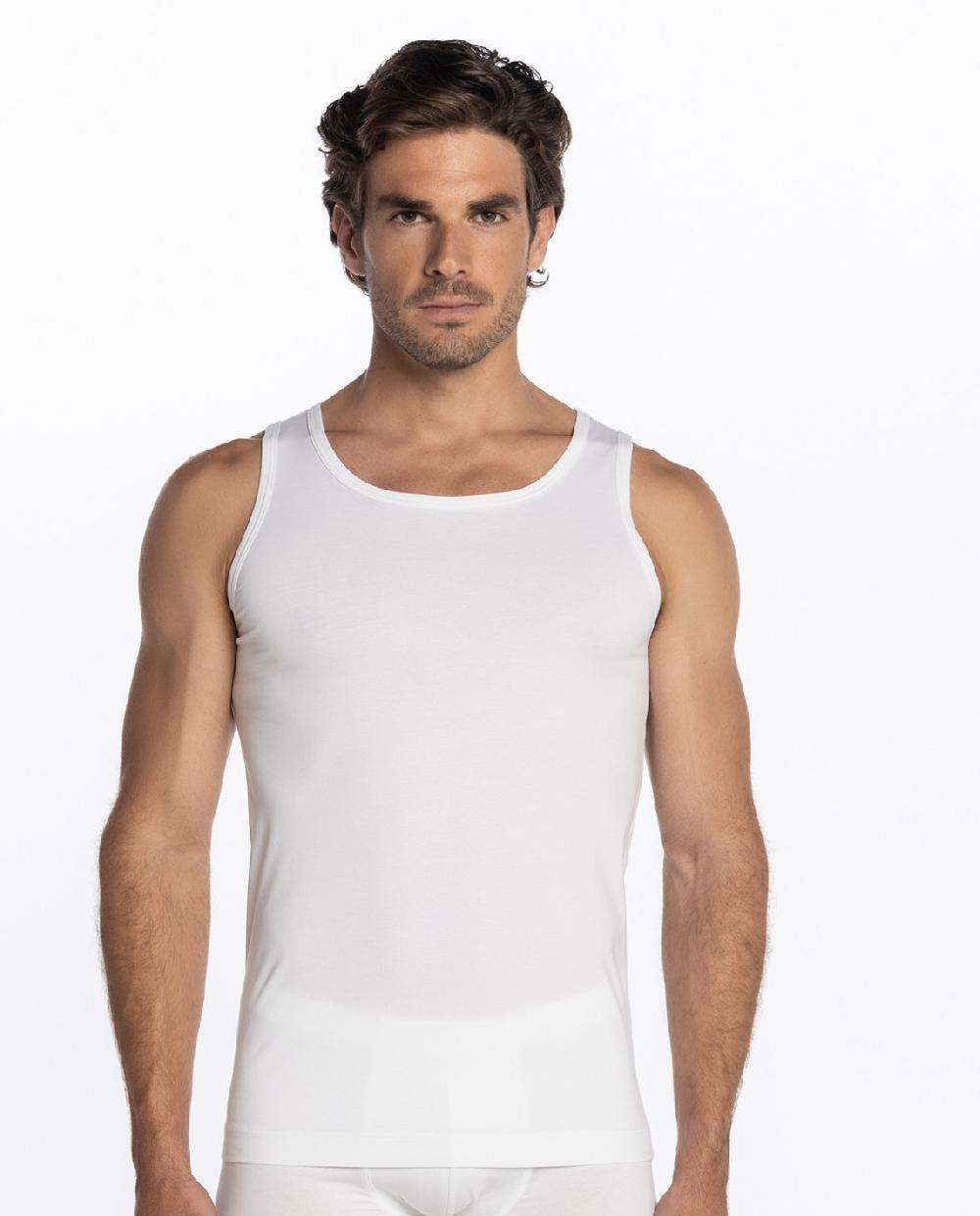 punto blanco Camiseta de algodón de hilo de Escocia - Luxury