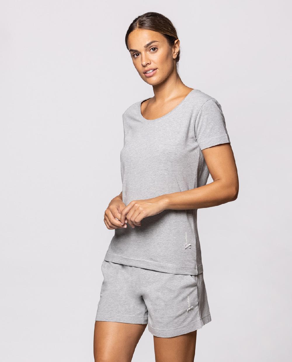 Punto Blanco Camiseta De Manga Corta De Algodón Elástico Basix