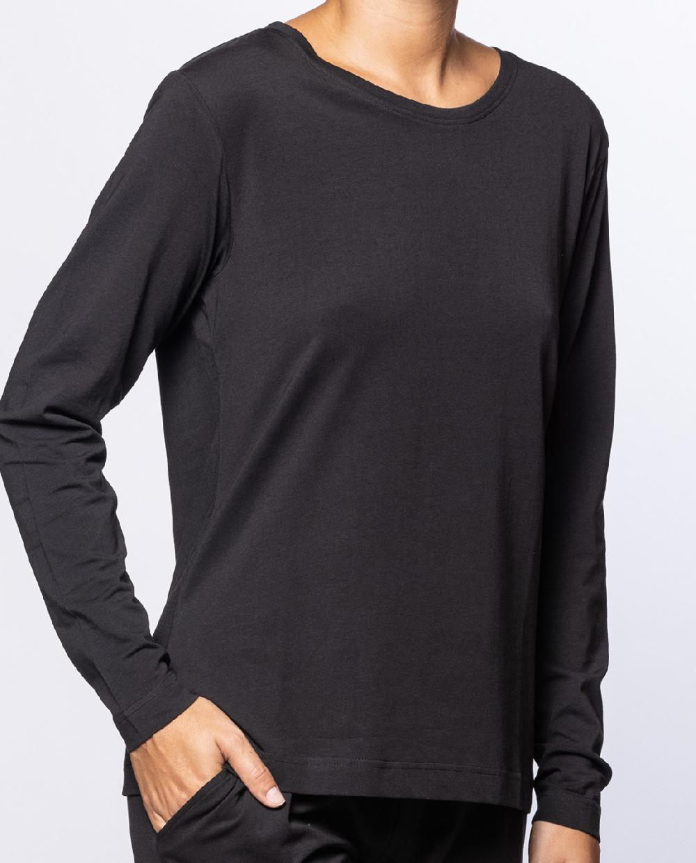 Punto Blanco Camiseta De Manga Larga De Algodón Elástico Basix