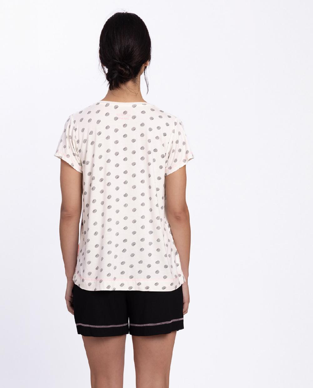 Punto Blanco Conjunto Corto De Viscosa Con Lunares Pin-Up