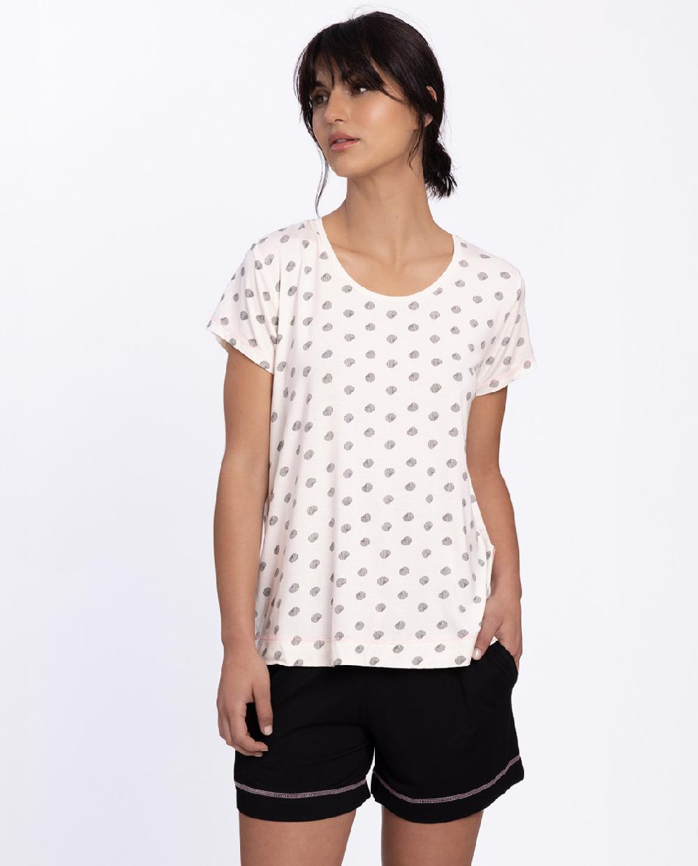 punto blanco Conjunto corto de viscosa con lunares Pin-Up