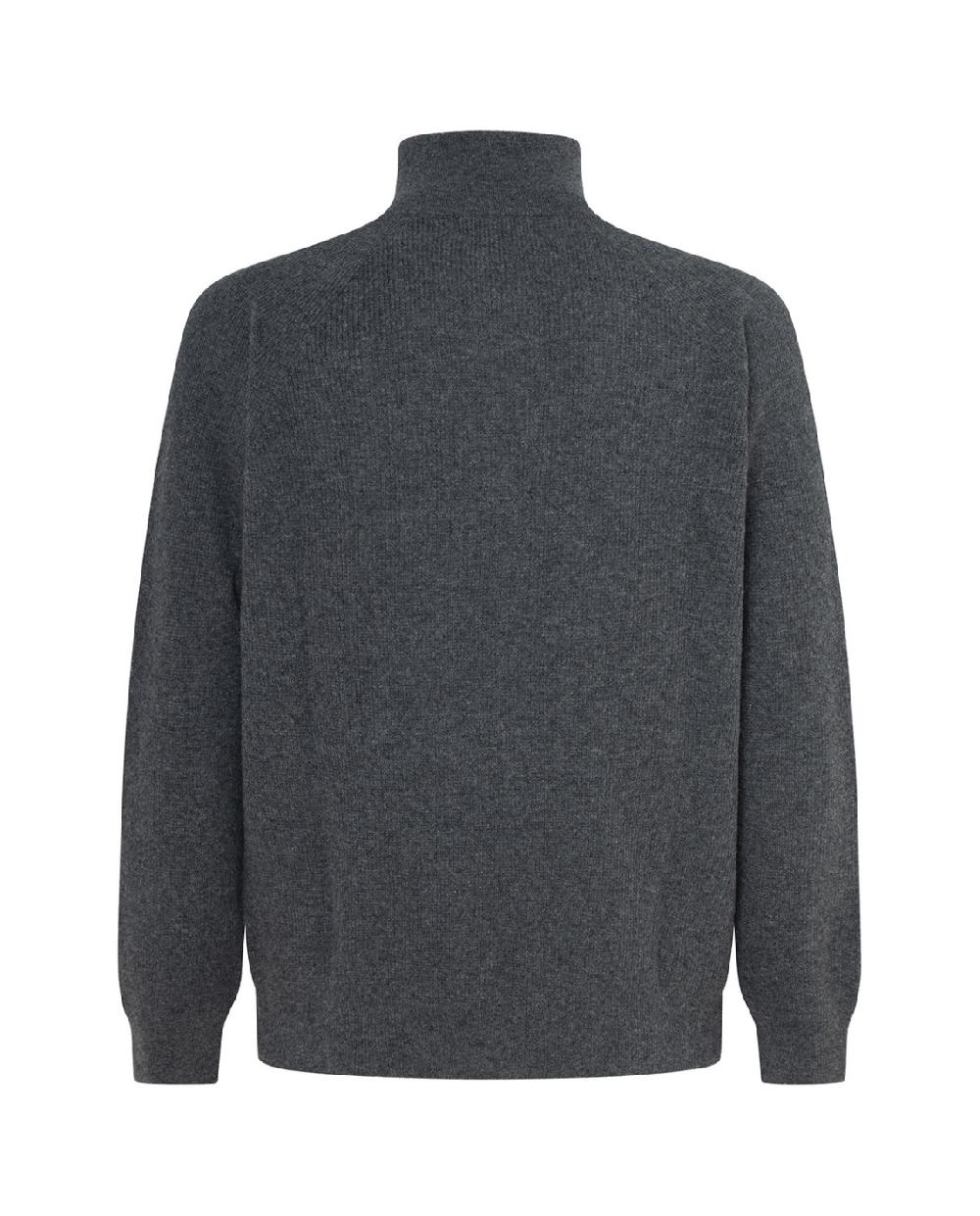 Punto Blanco Jersey Cuello Alto Cremallera Lana Merino